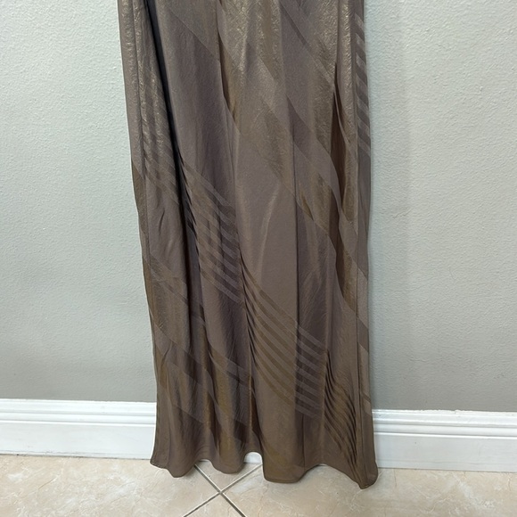 CURRENT AIR Anthropologie bias long dress gold metallic spaghetti strap large - Picture 11 of 13